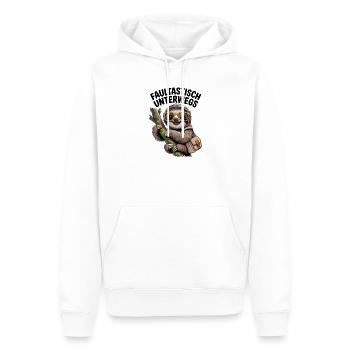 Paresseux sur la route avec paresse et humour - Sweat à capuche Premium bio Homme - blanc - Devant - Nico (187cm)