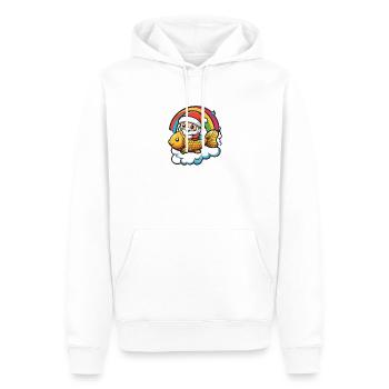 Poisson rouge Père Noël Noël - Sweat à capuche Premium bio Homme - blanc - Devant - Nico (187cm)