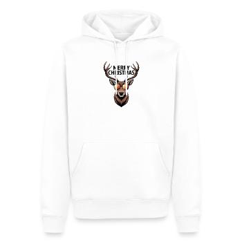 Cerf avec bois et lunettes de soleil Joyeux Noël - Sweat à capuche Premium bio Homme - blanc - Devant - Nico (187cm)