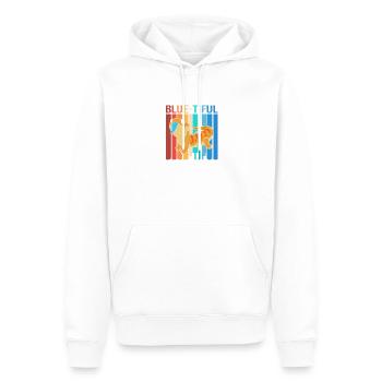 Blau Zunge Eidechse - Männer Premium Bio Hoodie - Weiß - Vorne - Nico (187cm)
