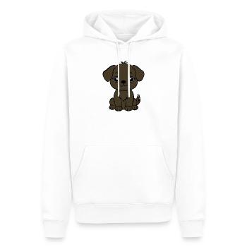 Brauner Hundewelpe - Männer Premium Bio Hoodie - Weiß - Vorne - Nico (187cm)