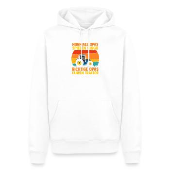 Landwirt Bauernhof Farmer Bauer Opa Großvater Trak - Männer Premium Bio Hoodie - Weiß - Vorne - Nico (187cm)