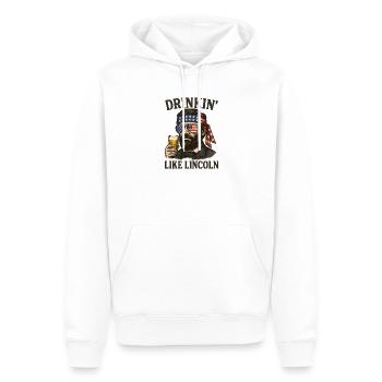 Patriotischer Vintage Drinkin Like Lincoln Style - Männer Premium Bio Hoodie - Weiß - Vorne - Nico (187cm)
