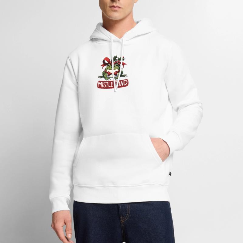 Mistle-Toad Funny Christmas Toad Pun Men’s Premium Organic Hoodie