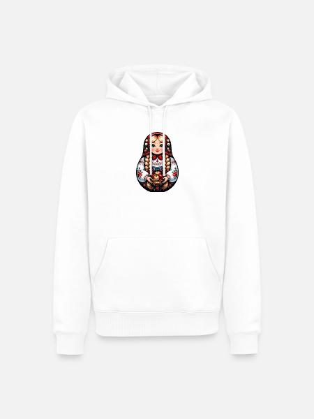 Matryoshka in Russian Matryoshka Doll Russian - Men’s Premium Organic Hoodie - white