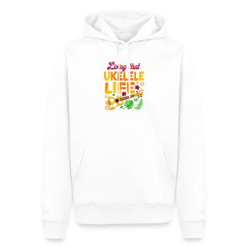 Hawaiian Ukulele Uke Living That - Männer Premium Bio Hoodie - Weiß - Vorne - Nico (187cm)
