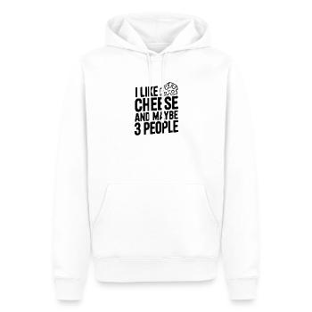 J’aime le fromage et peut-être trois personnes - Sweat à capuche Premium bio Homme - blanc - Devant - Nico (187cm)