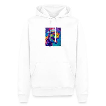 Portrait de Noël du T-Rex de dinosaures - Sweat à capuche Premium bio Homme - blanc - Devant - Nico (187cm)