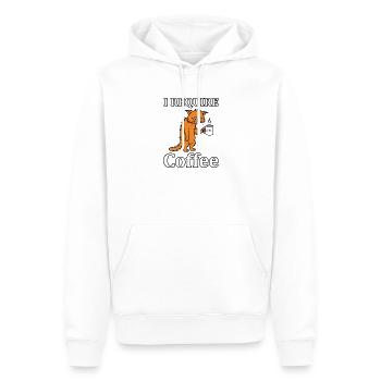 I Need Coffee Saying Funny Tired Cat - Men’s Premium Organic Hoodie - white - Front - Nico (187cm)