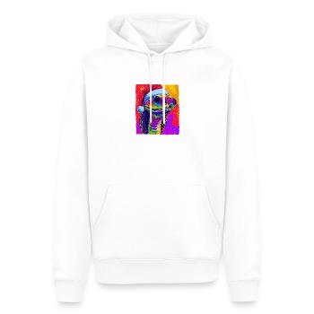 Portrait de Noël du cobra-serpent - Sweat à capuche Premium bio Homme - blanc - Devant - Nico (187cm)