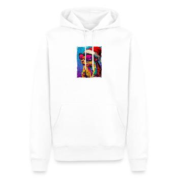 Portrait de Noël de l’écureuil - Sweat à capuche Premium bio Homme - blanc - Devant - Nico (187cm)