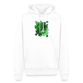 Motif trèfle vert - Sweat à capuche Premium bio Homme - blanc - Devant - Nico (187cm)