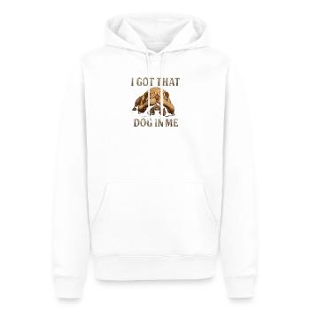 Hund in Mir Shar Pei Hund  - Männer Premium Bio Hoodie - Weiß - Vorne - Nico (187cm)