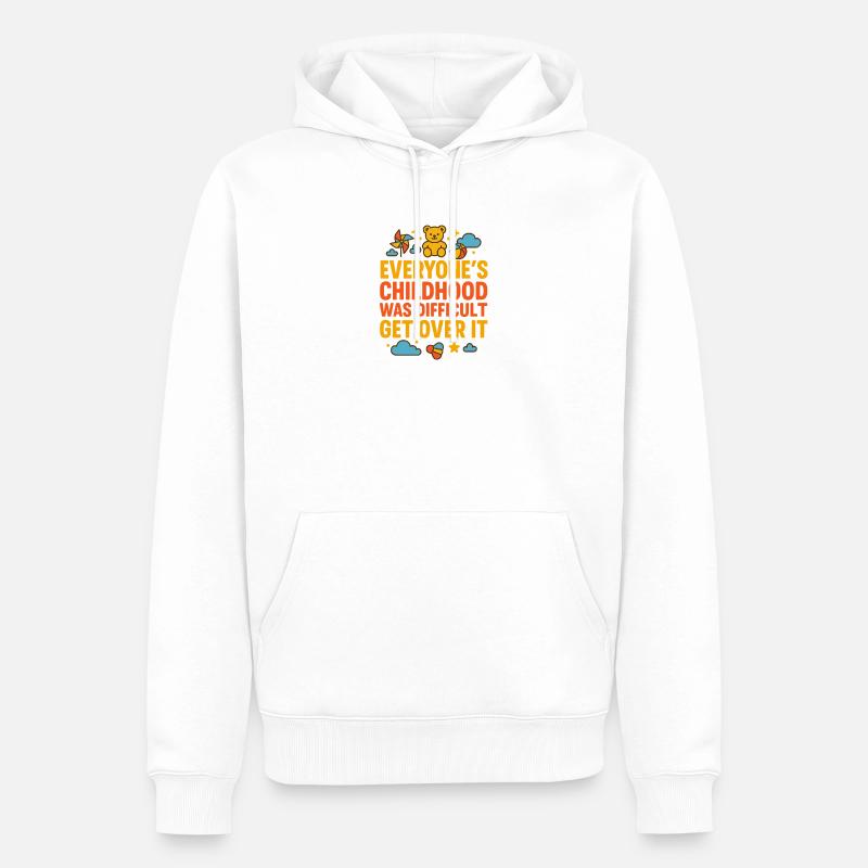 Message de lutte d’enfance Over ItBold - Sweat à capuche Premium bio Homme - blanc