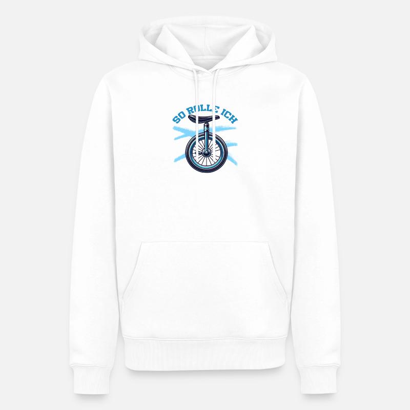 So Rolle Ich Einrad Einradfahrer - Männer Premium Bio Hoodie - Weiß
