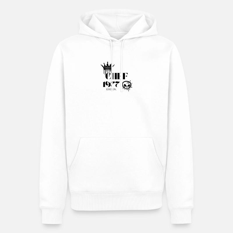 Édition Chef 1977 48 Déclaration d’anniversaire - Sweat à capuche Premium bio Homme - blanc
