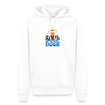 Âme pleine de bière - Sweat à capuche Premium bio Homme - blanc - Devant - Nico (187cm)