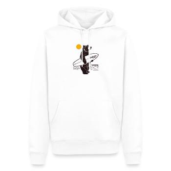 California Surf Bär - Männer Premium Bio Hoodie - Weiß - Vorne - Nico (187cm)