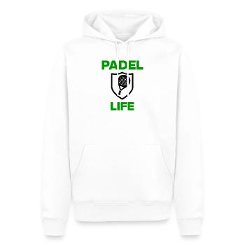 Padel Life – Le court est ma maison, démolissez-le ! - Sweat à capuche Premium bio Homme - blanc - Devant - Nico (187cm)