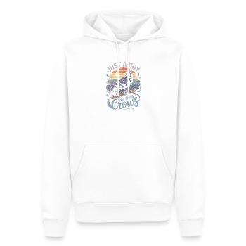 Just a Boy Who Loves Crows - Männer Premium Bio Hoodie - Weiß - Vorne - Nico (187cm)