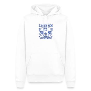 50 Geburtstag 1976 Legenden Grunge Leben beginnt - Männer Premium Bio Hoodie - Weiß - Vorne - Nico (187cm)
