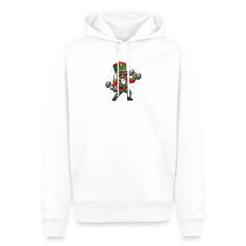 Casse-Noisette de Noël : Haltérophilie Drôle - Sweat à capuche Premium bio Homme - blanc - Devant - Nico (187cm)