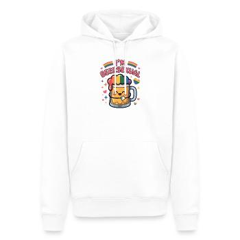 Ich bin Biersexuell – Cooles Bier-Logo - Männer Premium Bio Hoodie - Weiß - Vorne - Nico (187cm)