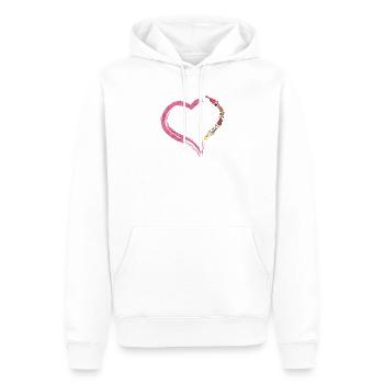 Cœur uké en ukulélé hawaïen - Sweat à capuche Premium bio Homme - blanc - Devant - Nico (187cm)