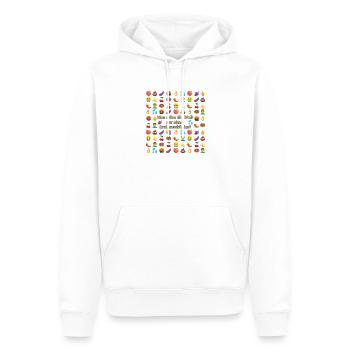Un monde sans jurons ? - Sweat à capuche Premium bio Homme - blanc - Devant - Nico (187cm)