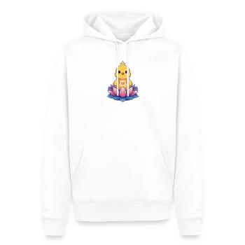 Küken auf Lotusblüte Herzmotiv - Männer Premium Bio Hoodie - Weiß - Vorne - Nico (187cm)