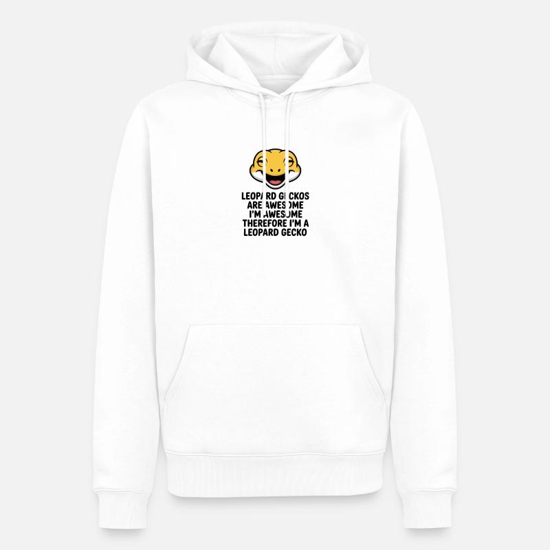 Mascotte joyeuse de Leopardgecko rit - Sweat à capuche Premium bio Homme - blanc