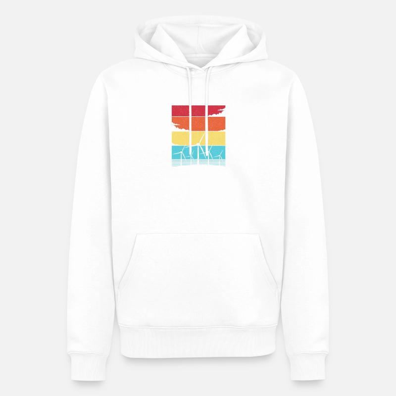 Énergie éolienne Éolienne Éolienne - Sweat à capuche Premium bio Homme - blanc