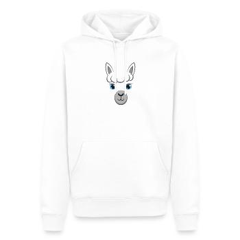 Costume DIY de lama au visage d’alpaga - Sweat à capuche Premium bio Homme - blanc - Devant - Nico (187cm)