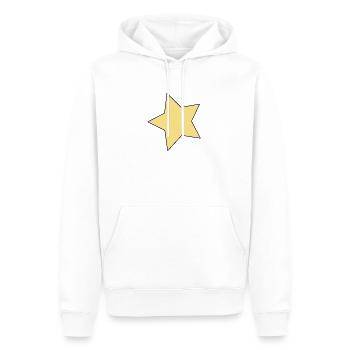 Gelber Stern Kontur-Akzent - Männer Premium Bio Hoodie - Weiß - Vorne - Nico (187cm)