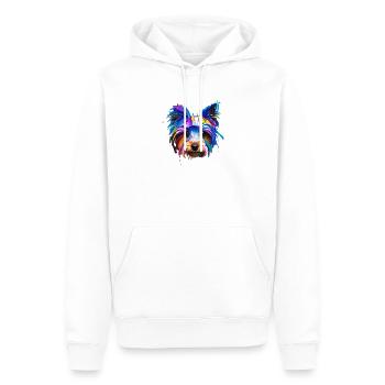 Yorkshire Terrier Yorkie Farbenfrohe Pop-Art-Hundemama - Männer Premium Bio Hoodie - Weiß - Vorne - Nico (187cm)
