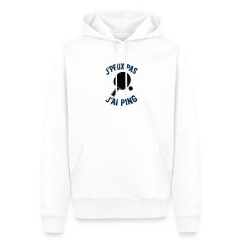 Ich kann nicht, ich ping. - Männer Premium Bio Hoodie - Weiß - Vorne - Nico (187cm)