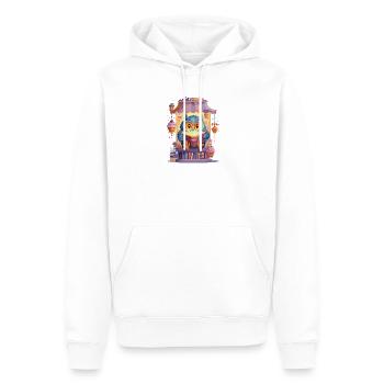 Lese Eule im Kuchenmarkt - Männer Premium Bio Hoodie - Weiß - Vorne - Nico (187cm)