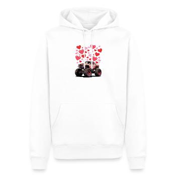 Love Hearts Monstertruck - Männer Premium Bio Hoodie - Weiß - Vorne - Nico (187cm)