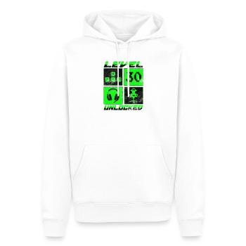 30. Geburtstag Gamer Zocker Level 30 Unlocked - Männer Premium Bio Hoodie - Weiß - Vorne - Nico (187cm)