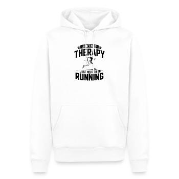 Je n’ai pas besoin de thérapie, j’ai juste besoin de courir - Sweat à capuche Premium bio Homme - blanc - Devant - Nico (187cm)