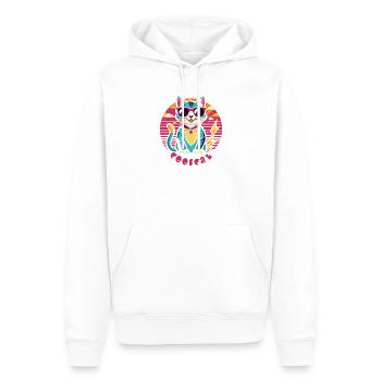 Coole Katze mit Sonnenbrille - Männer Premium Bio Hoodie - Weiß - Vorne - Nico (187cm)