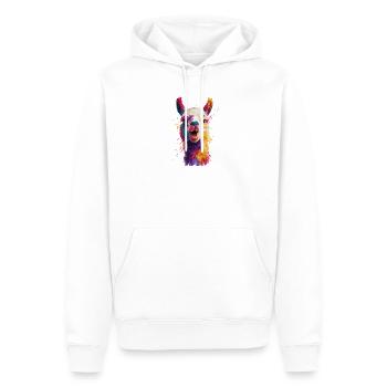 Explosion colorée de lamas - Sweat à capuche Premium bio Homme - blanc - Devant - Nico (187cm)