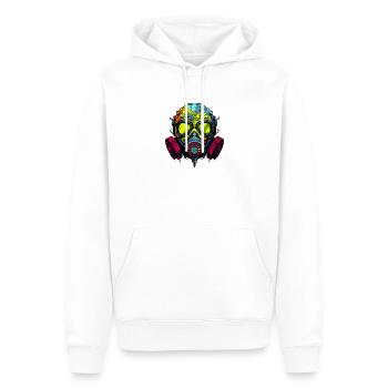 Graffiti sur le masque à gaz - Sweat à capuche Premium bio Homme - blanc - Devant - Nico (187cm)