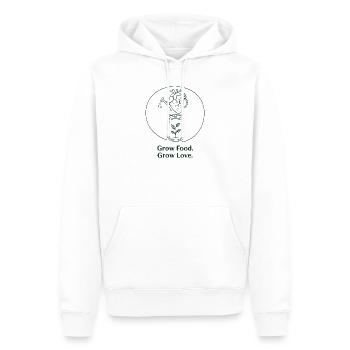 Horticulture biologique, agriculture durable - Sweat à capuche Premium bio Homme - blanc - Devant - Nico (187cm)