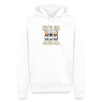 Tout était mieux avant - je viens d’avant - Sweat à capuche Premium bio Homme - blanc - Devant - Nico (187cm)