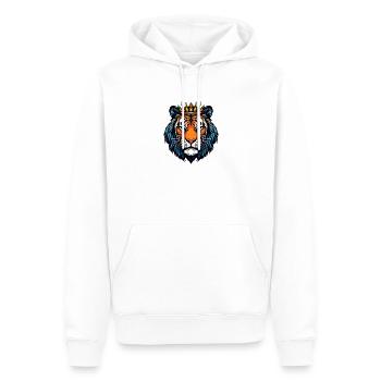 Königlicher Tigerkopf mit Krone - Männer Premium Bio Hoodie - Weiß - Vorne - Nico (187cm)