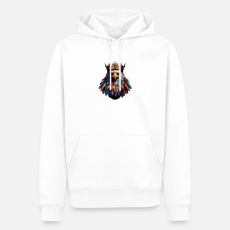 Couronne de bandes dessinées Eagle - Sweat à capuche Premium bio Homme - blanc