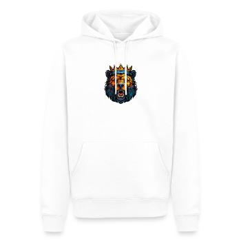 Roi Couronne de l’Ours Royal - Sweat à capuche Premium bio Homme - blanc - Devant - Nico (187cm)