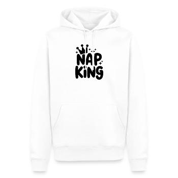 Roi de la sieste : repos royal - Sweat à capuche Premium bio Homme - blanc - Devant - Nico (187cm)