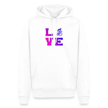 Motif clair de vélo de route pour chaque jour - Sweat à capuche Premium bio Homme - blanc - Devant - Nico (187cm)